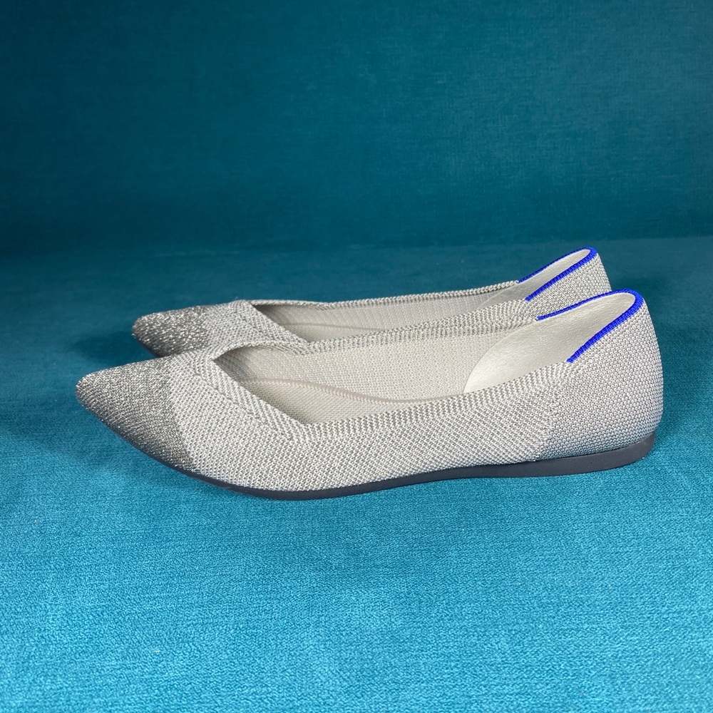 Rothy's Gray Flats with Blue Accent
